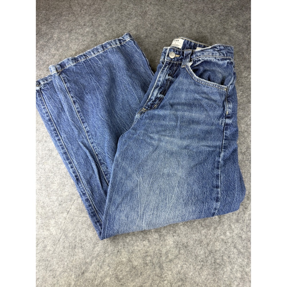 Cotton On Super Baggy High Waisted Wide Leg Jeans Blue Denim Womens Size 26